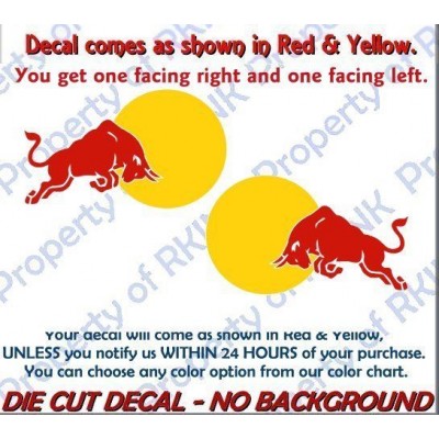 RED BULL Vinyl DECALS Set of 2 - Decal for Car Truck Window Wall Decor Racing    112828771737